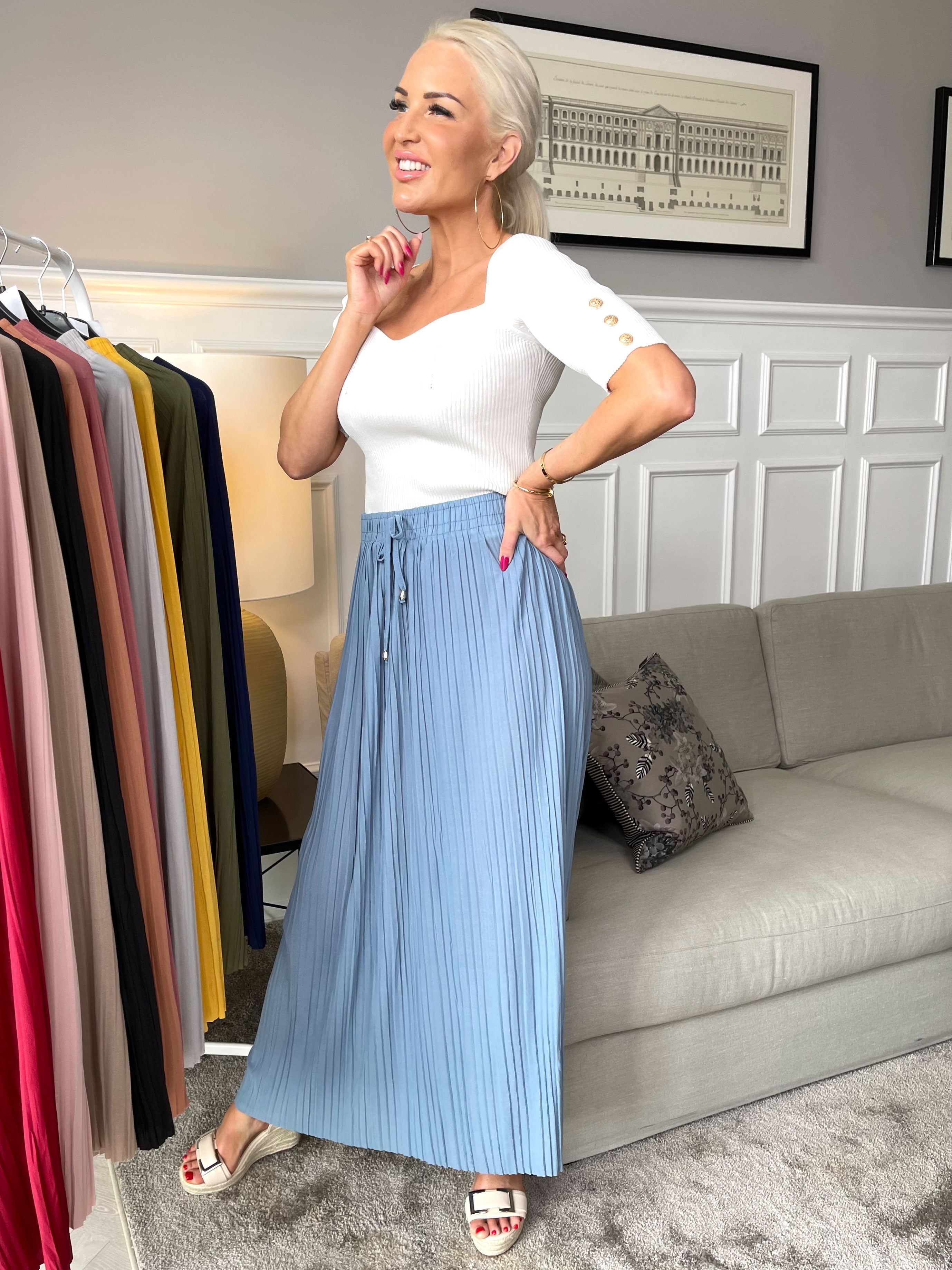 Hyben - Lång kjol med veck